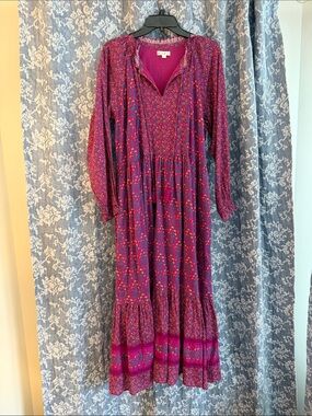 Roller Rabbit magenta floral maxi dress